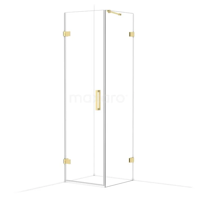 Diamond Shower enclosure | 60x60 cm Light gold Clear glass Pivot door Square CDA210606220LG