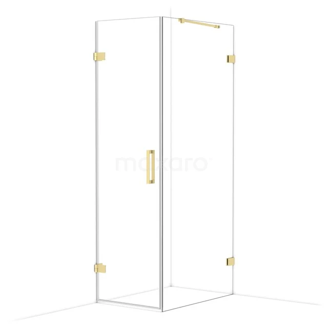 Diamond Shower cabin | 90x60 cm Light gold Clear glass Pivot door Rectangle CDA210609220LG