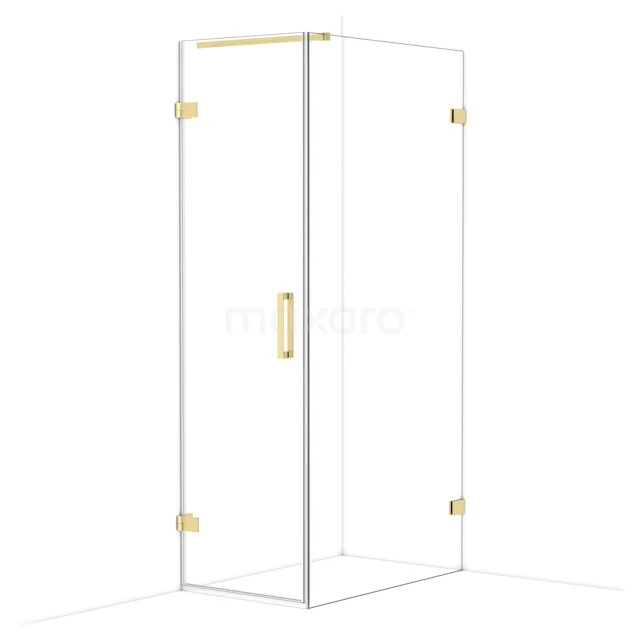Diamond Douchecabine | 100x60 cm Lichtgoud Helder glas Draaideur Rechthoek CDA210610120LG