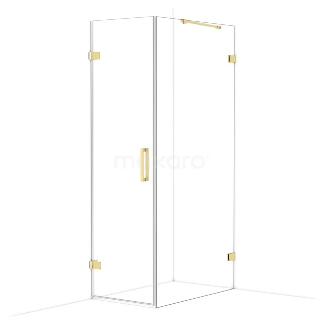 Diamond Shower cabin | 100x60 cm Light gold Clear glass Pivot door Rectangle CDA210610220LG