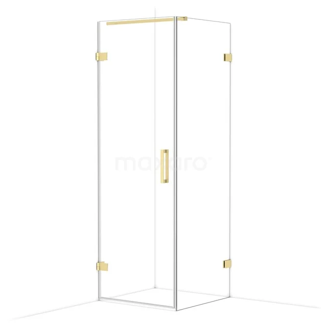 Diamond Shower cabin | 70x70 cm Light gold Clear glass Pivot door Square CDA210707120LG