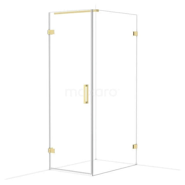 Diamond Duschkabine | 100x70 cm Helles Gold Drehtür Rechteck CDA210710120LG