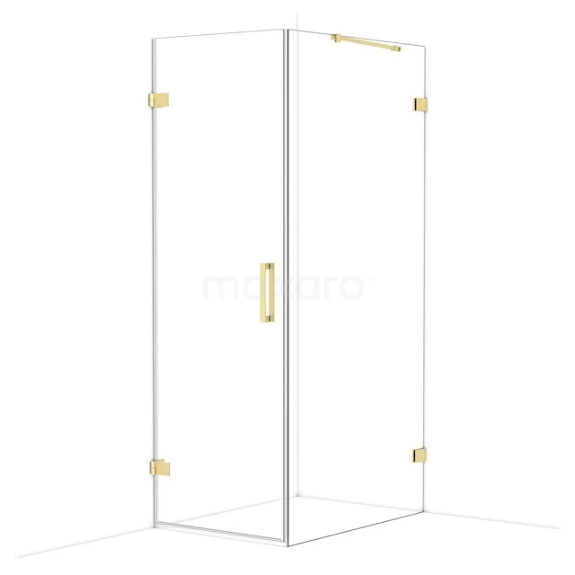 Diamond Shower cabin | 100x70 cm Light gold Clear glass Pivot door Rectangle CDA210710220LG