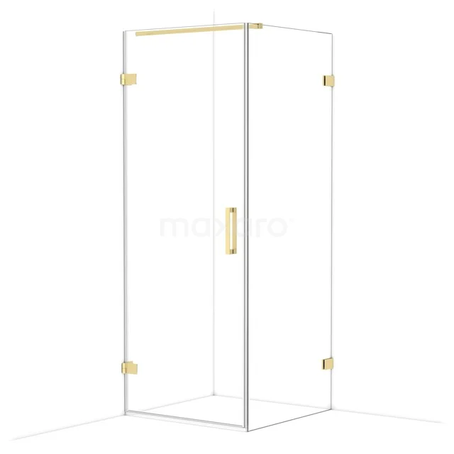 Diamond Duschkabine | 80x80 cm Helles Gold Drehtür Quadrat CDA210808120LG