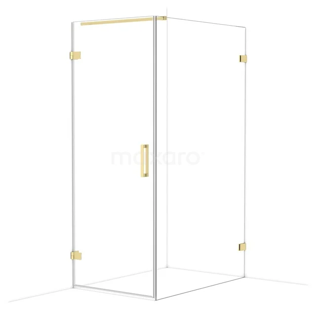 Diamond Shower cabin | 120x80 cm Light gold Clear glass Pivot door Rectangle CDA210812120LG