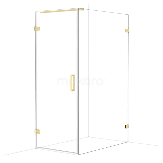 Diamond Shower cabin | 130x80 cm Light gold Clear glass Pivot door Rectangle CDA210813120LG