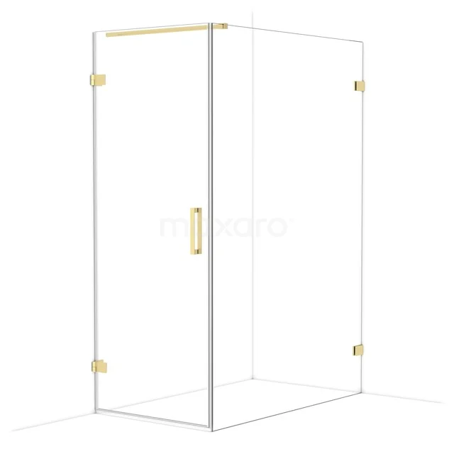 Diamond Shower cabin | 140x80 cm Light gold Clear glass Pivot door Rectangle CDA210814120LG