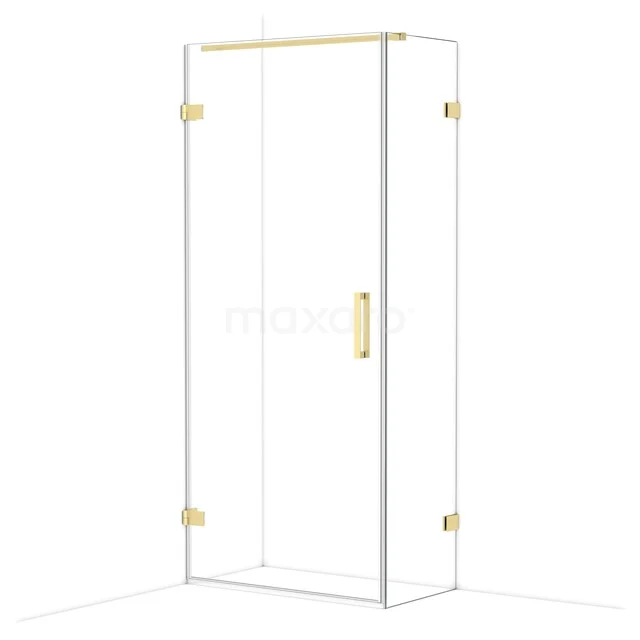 Diamond Shower cabin | 90x50 cm Light gold Clear glass Pivot door Rectangle CDA210905120LG