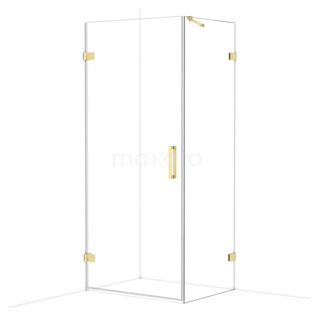Diamond Shower cabin | 90x70 cm Light gold Clear glass Pivot door Rectangle CDA210907220LG