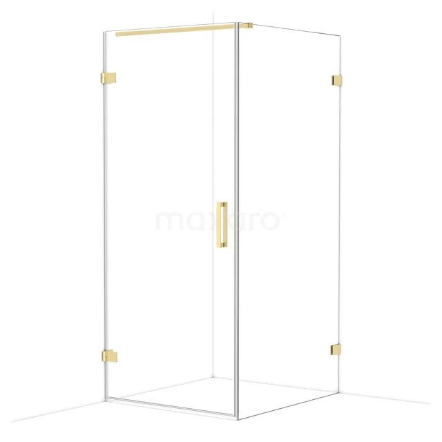 Diamond Duschkabine | 100x90 cm Helles Gold Drehtür Rechteck CDA210910120LG