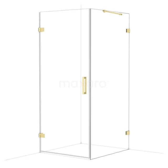 Diamond Shower cabin | 100x90 cm Light gold Clear glass Pivot door Rectangle CDA210910220LG