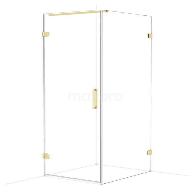 Diamond Duschkabine | 110x90 cm Helles Gold Drehtür Rechteck CDA210911120LG