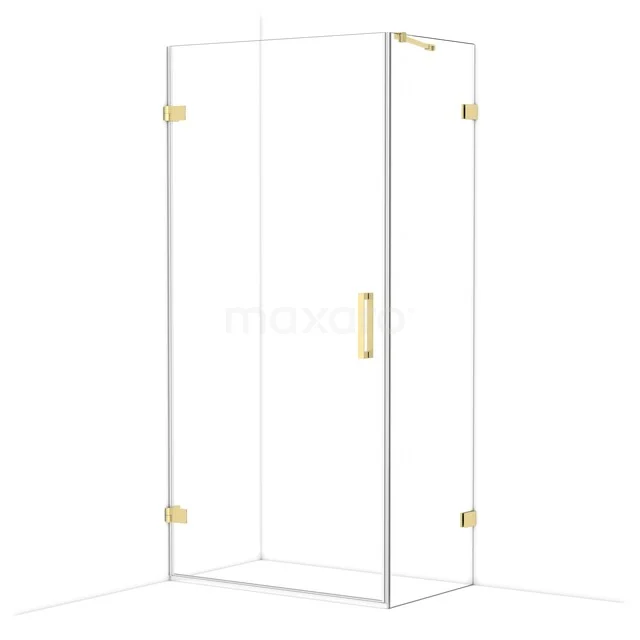 Diamond Duschkabine | 100x60 cm Helles Gold Drehtür Rechteck CDA211006220LG