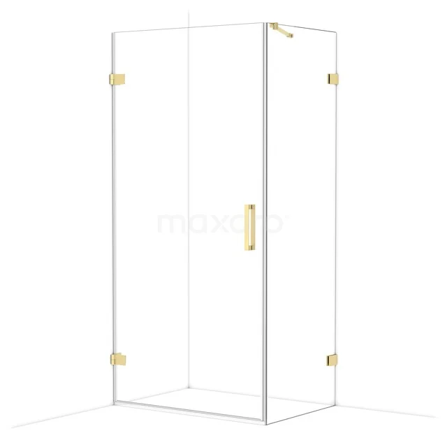 Diamond Shower cabin | 100x70 cm Light gold Clear glass Pivot door Rectangle CDA211007220LG