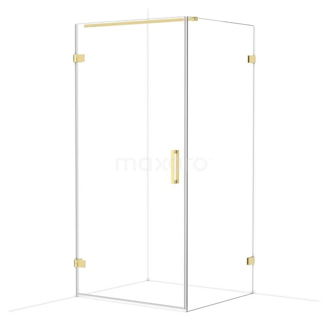 Diamond Shower cabin | 100x90 cm Light gold Clear glass Pivot door Rectangle CDA211009120LG