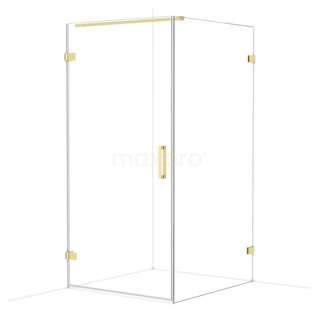 Diamond Shower cabin | 110x100 cm Light gold Clear glass Pivot door Rectangle CDA211011120LG