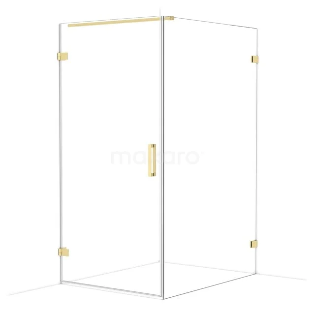 Diamond Duschkabine | 130x100 cm Helles Gold Drehtür Rechteck CDA211013120LG