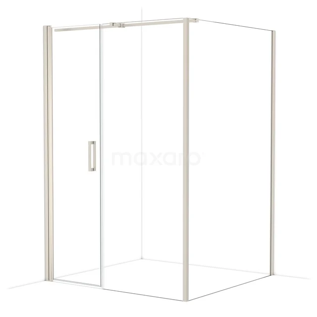 Diamond Shower cabin | 140x130 cm Stainless steel Clear glass Pivot door Rectangle CDC106138310BR