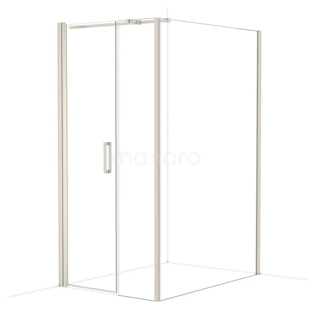 Diamond Shower cabin | 140x100 cm Stainless steel Clear glass Pivot door Rectangle CDC106144310BR