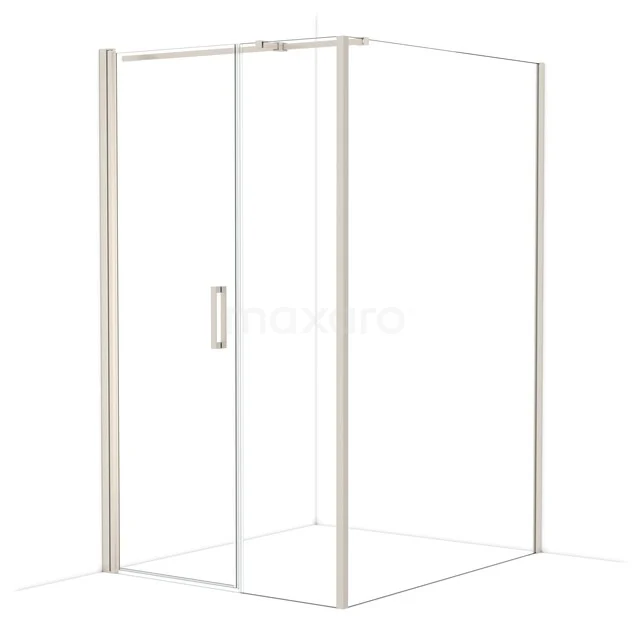 Diamond Shower cabin | 140x120 cm Stainless steel Clear glass Pivot door Rectangle CDC107145310BR