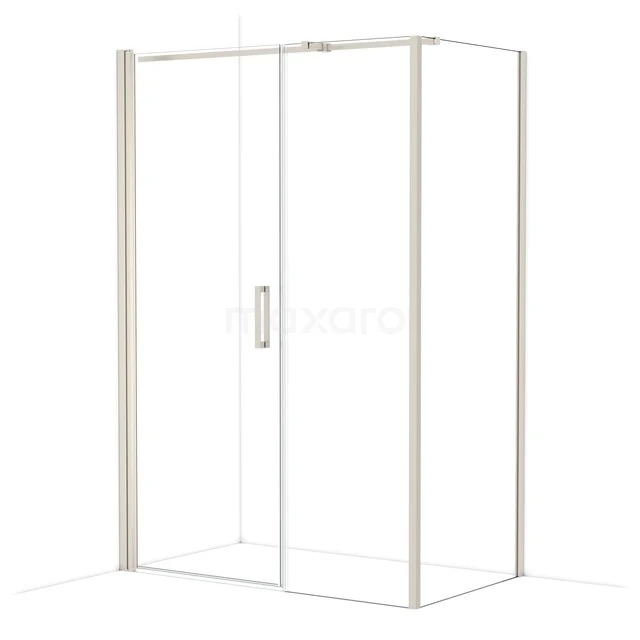 Diamond Shower cabin | 140x80 cm Stainless steel Clear glass Pivot door Rectangle CDC108086310BR