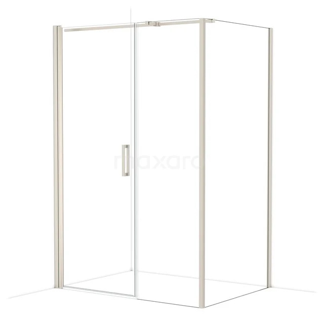 Diamond Shower cabin | 140x100 cm Stainless steel Clear glass Pivot door Rectangle CDC108106310BR