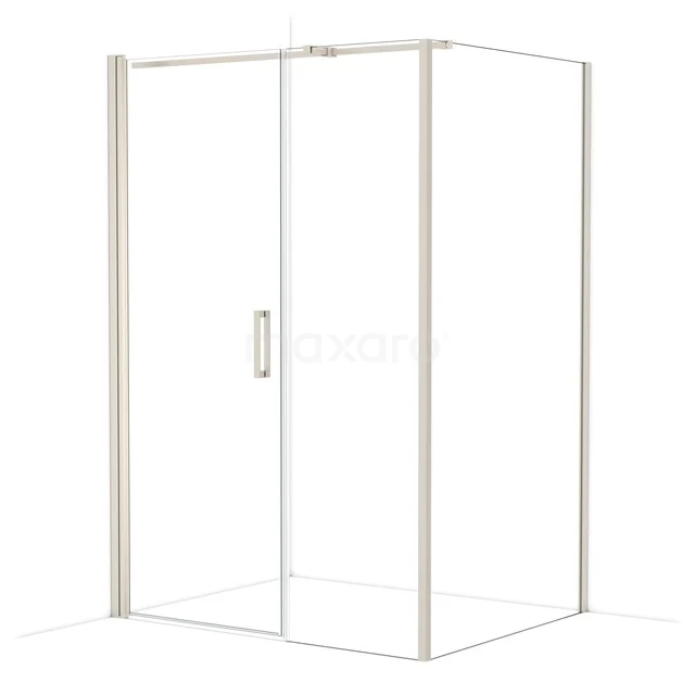Diamond Shower cabin | 140x110 cm Stainless steel Clear glass Pivot door Rectangle CDC108116310BR