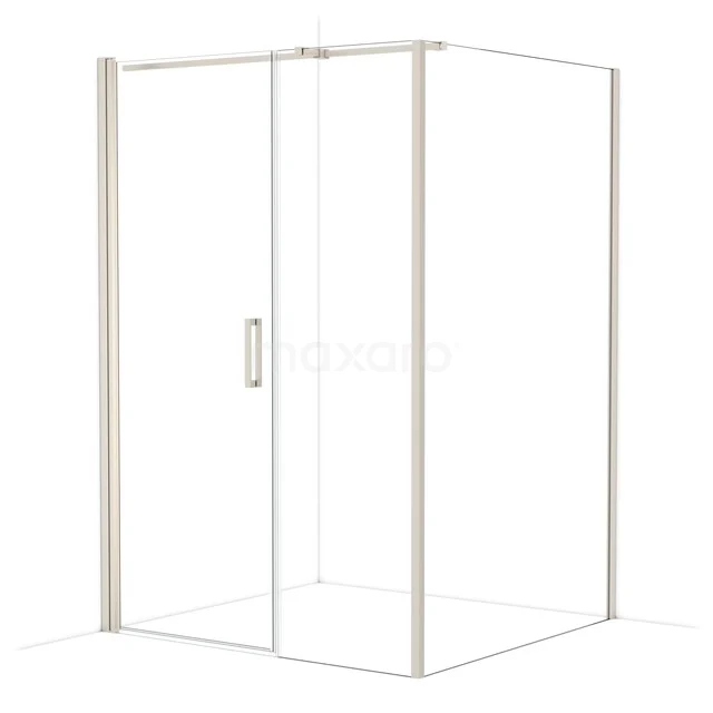 Diamond Shower cabin | 140x130 cm Stainless steel Clear glass Pivot door Rectangle CDC108136310BR