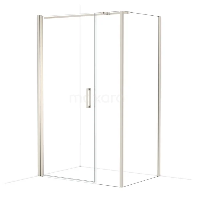 Diamond Shower cabin | 130x90 cm Stainless steel Clear glass Pivot door Rectangle CDC109094310BR