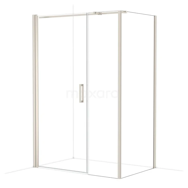 Diamond Shower enclosure | 140x90 cm Stainless steel Clear glass Pivot door Rectangle CDC109095310BR