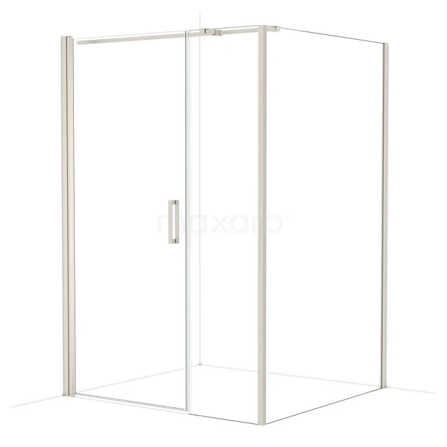 Diamond Shower enclosure | 140x130 cm Stainless steel Clear glass Pivot door Rectangle CDC109135310BR