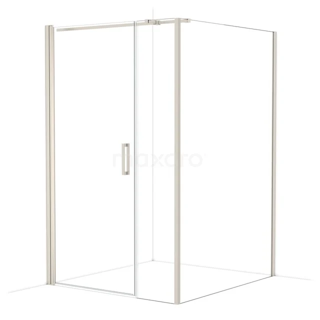 Diamond Douchecabine | 140x130 cm Rvs Helder glas Draaideur Rechthoek CDC109144310BR