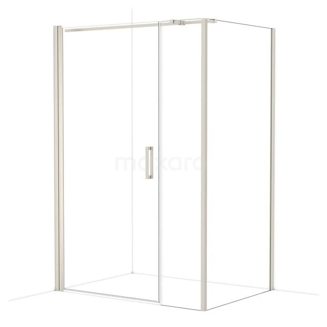 Diamond Shower cabin | 140x100 cm Stainless steel Clear glass Pivot door Rectangle CDC110104310BR