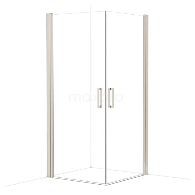 Diamond Shower enclosure | 90x90 cm Stainless steel Clear glass Pivot door Square CDE10909110BR