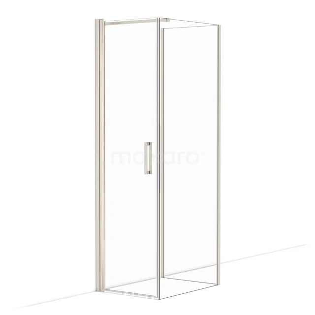 Diamond Shower cabin | 80x60 cm Stainless steel Clear glass Pivot door Semi-detached rectangle CDF1060806110BR