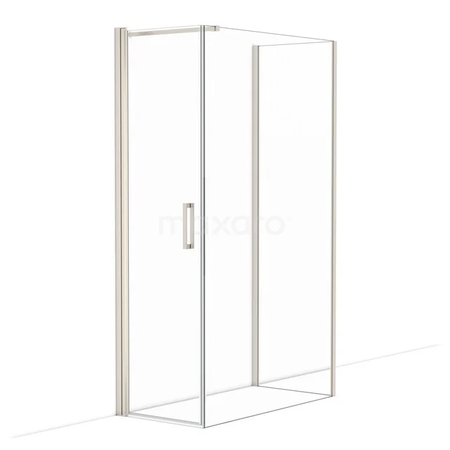 Diamond Duschkabine | 120x60 cm Edelstahl Drehtür Halbfreistehendes Rechteck CDF1061206110BR