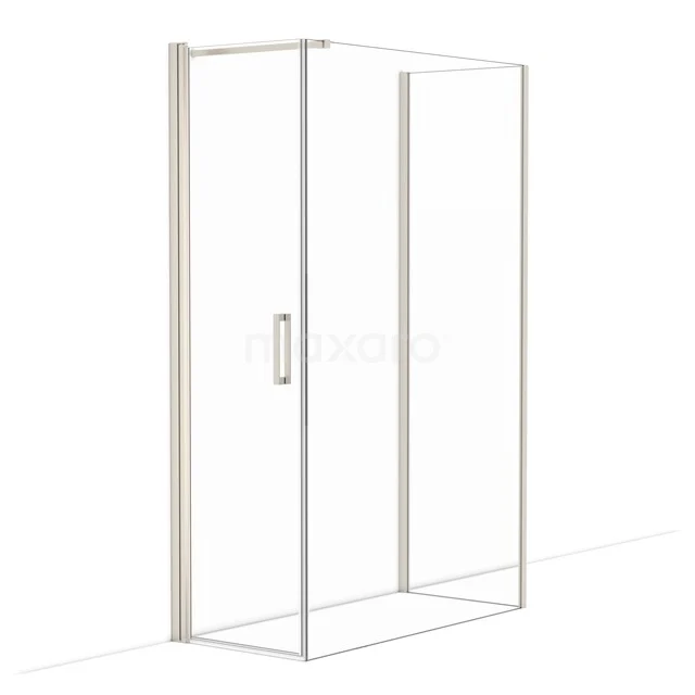 Diamond Duschkabine | 130x60 cm Edelstahl Drehtür Halbfreistehendes Rechteck CDF1061306110BR