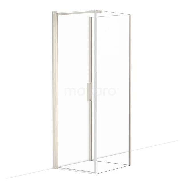 Diamond Douchecabine | 80x70 cm Rvs Helder glas Draaideur Halfvrijstaande rechthoek CDF1070807110BR