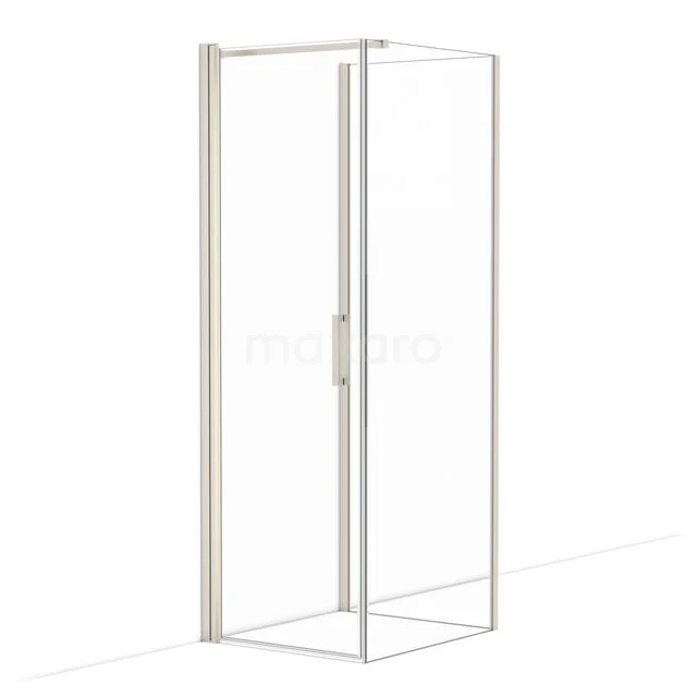 Diamond Duschkabine | 80x70 cm Edelstahl Drehtür Halbfreistehendes Rechteck CDF1070807110BR