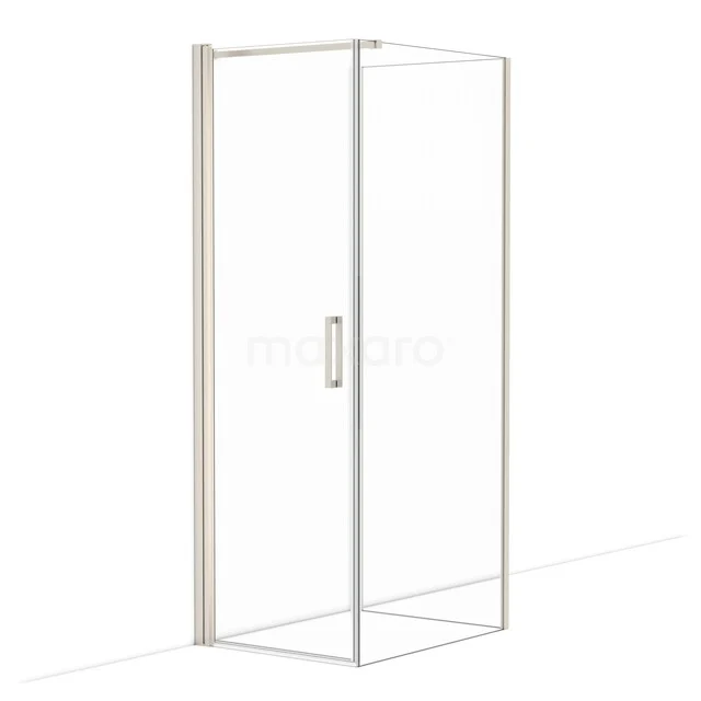 Diamond Duschkabine | 90x70 cm Edelstahl Drehtür Halbfreistehendes Rechteck CDF1070907110BR