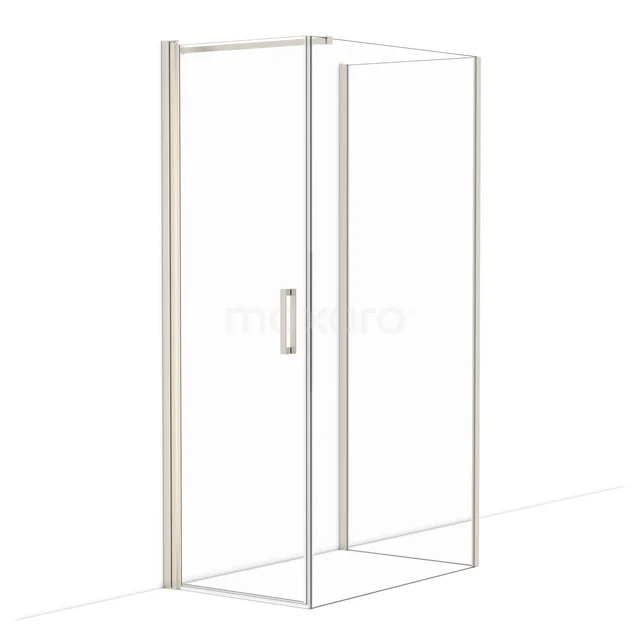 Diamond Douchecabine | 110x70 cm Rvs Helder glas Draaideur Halfvrijstaande rechthoek CDF1071107110BR