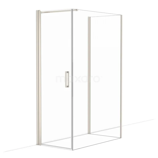 Diamond Douchecabine | 130x70 cm Rvs Helder glas Draaideur Halfvrijstaande rechthoek CDF1071307110BR