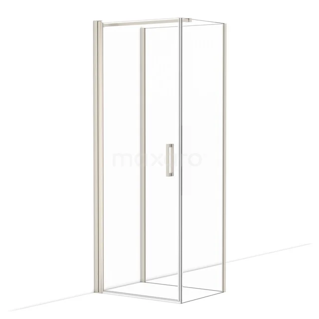 Diamond Douchecabine | 80x60 cm Rvs Helder glas Draaideur Halfvrijstaande rechthoek CDF1080608110BR