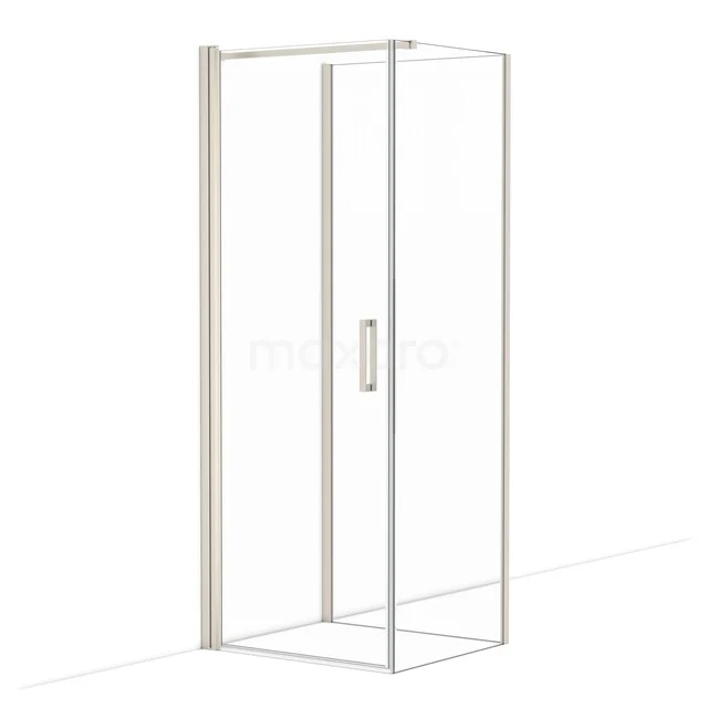 Diamond Douchecabine | 80x70 cm Rvs Helder glas Draaideur Halfvrijstaande rechthoek CDF1080708110BR