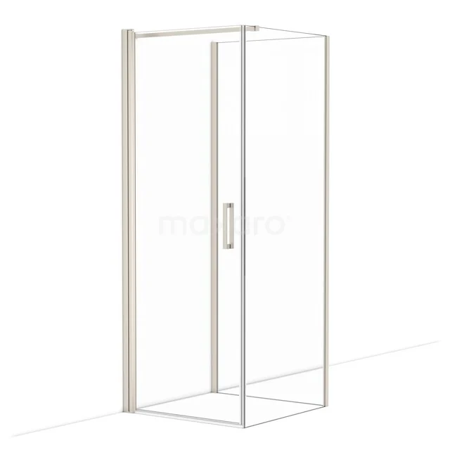 Diamond Shower enclosure | 80x80 cm Stainless steel Clear glass Pivot door Semi-detached square CDF1080808110BR
