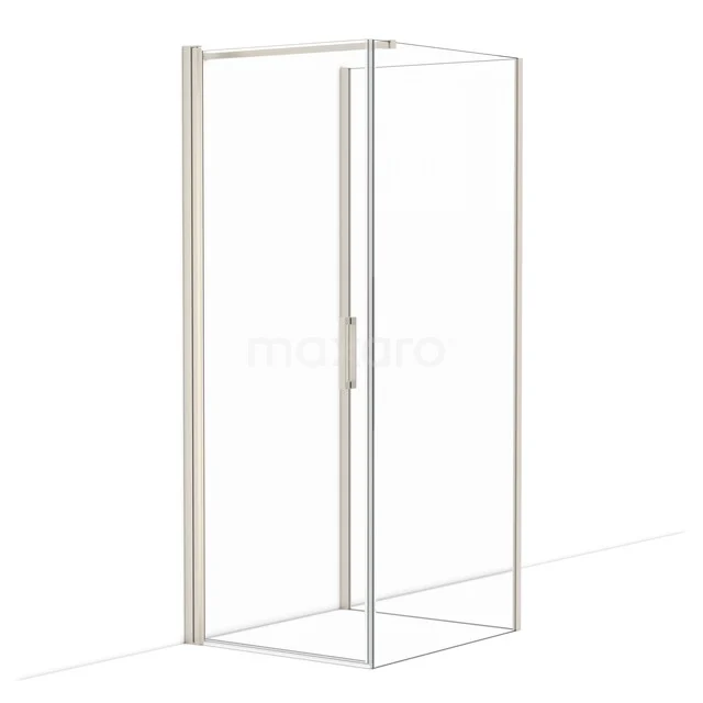 Diamond Douchecabine | 90x80 cm Rvs Helder glas Draaideur Halfvrijstaande rechthoek CDF1080908110BR