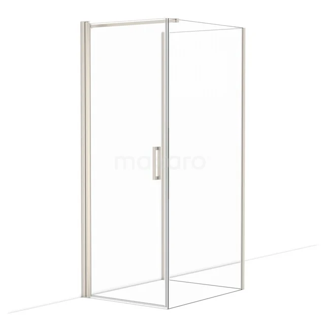 Diamond Duschkabine | 100x80 cm Edelstahl Drehtür Halbfreistehendes Rechteck CDF1081008110BR