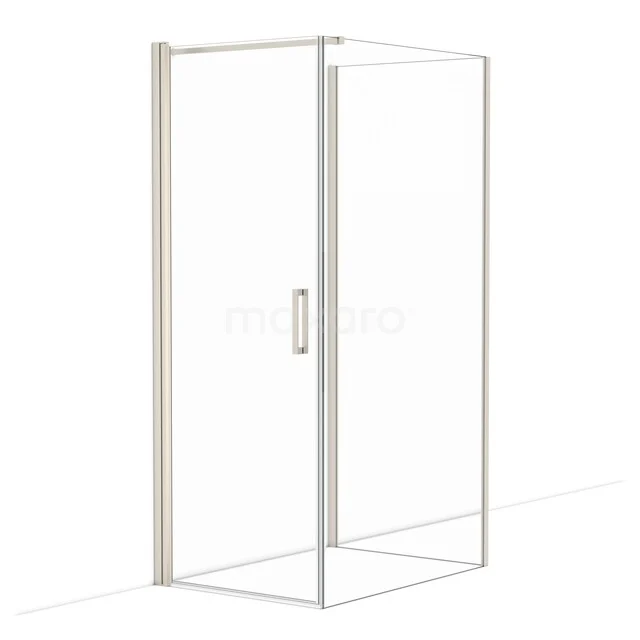 Diamond Shower cabin | 110x80 cm Stainless steel Clear glass Pivot door Semi-detached rectangle CDF1081108110BR