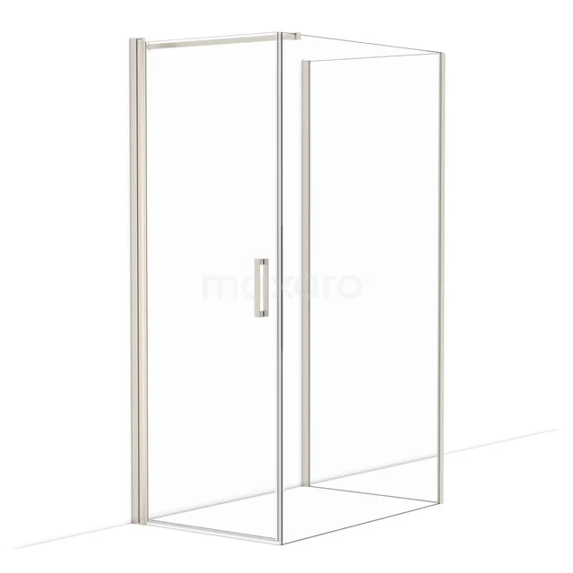 Diamond Duschkabine | 120x80 cm Edelstahl Drehtür Halbfreistehendes Rechteck CDF1081208110BR