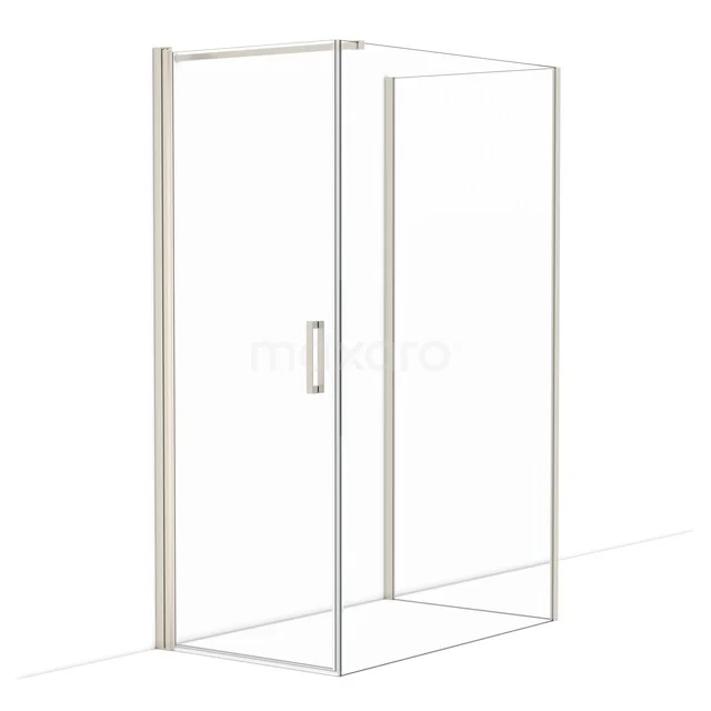 Diamond Duschkabine | 130x80 cm Edelstahl Drehtür Halbfreistehendes Rechteck CDF1081308110BR